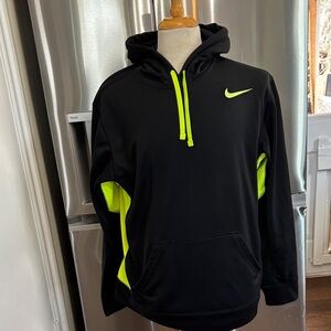 Nike Black Hoodie with Bright Yellow Details